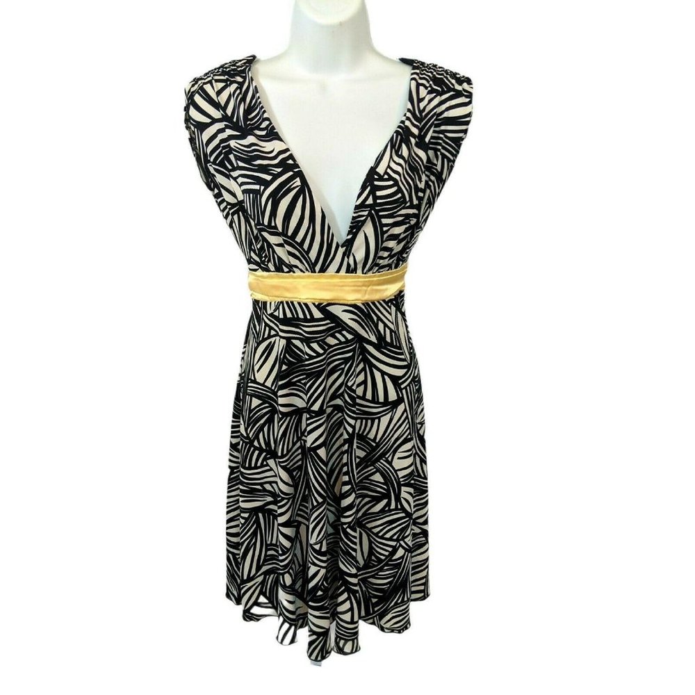 Candies Black White and Yellow Sleeveless Dress S